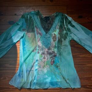 Sheer silky fairy blouse with sparkly details